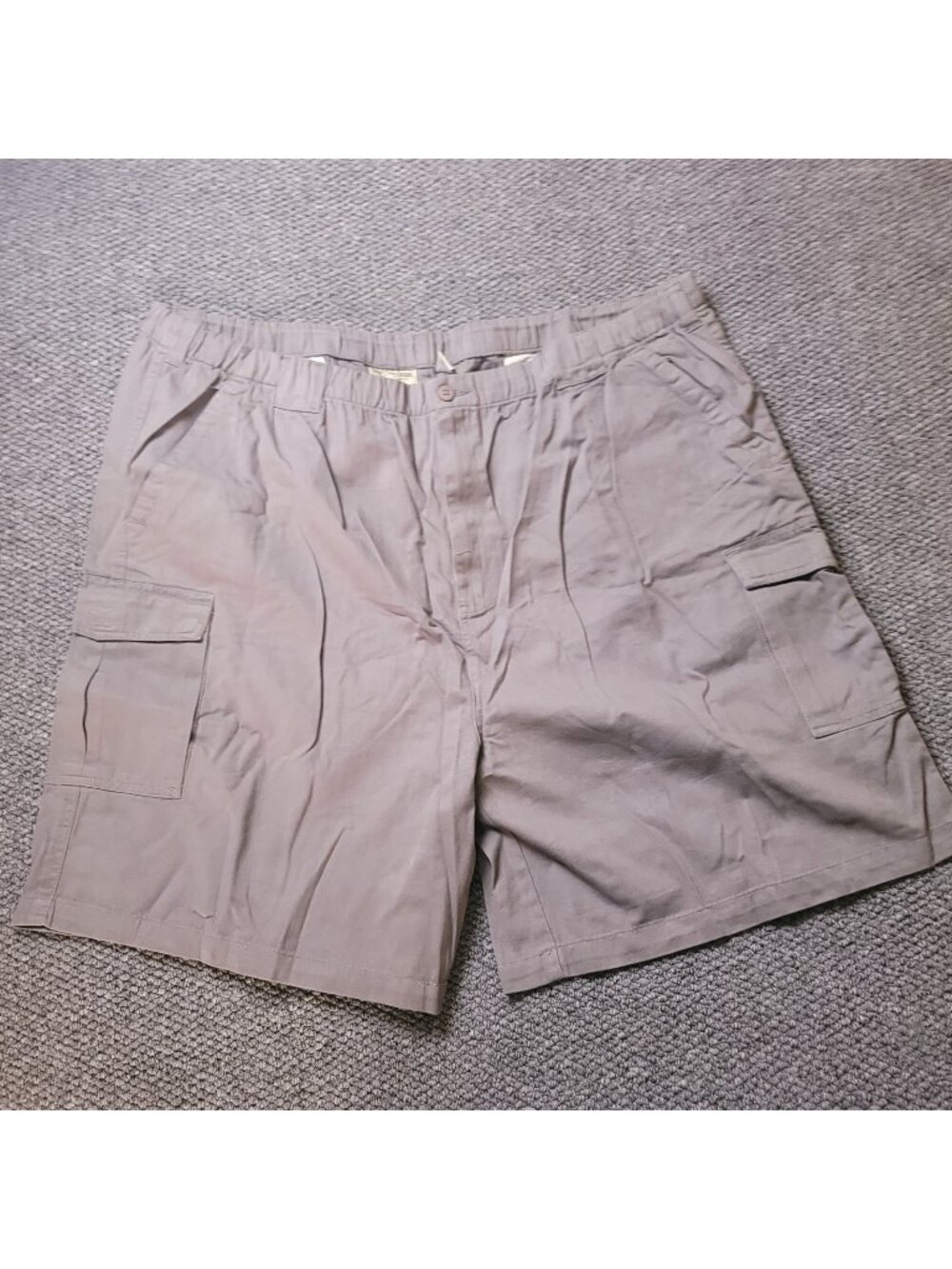 Boulder Creek Cargo Shorts Mens 4XL Big Tall Khaki Elastic LL Chino y2K Gray